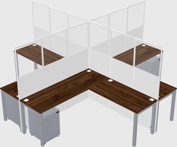 Shared l-shaped cubicles