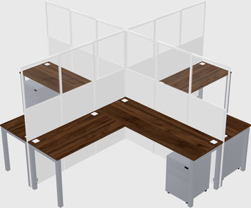Shared l-shaped cubicles
