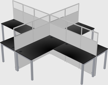 Shared l-shaped cubicles