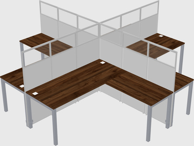 Shared l-shaped cubicles