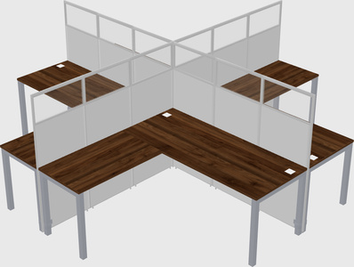 Shared l-shaped cubicles