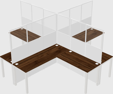 Shared l-shaped cubicles