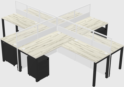 Shared l-shaped cubicles