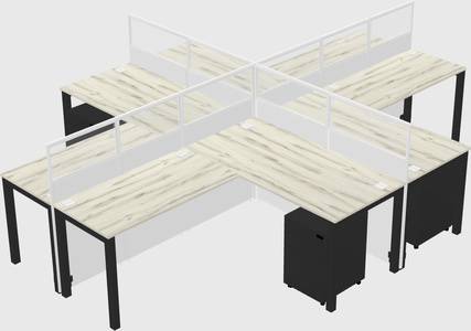 Shared l-shaped cubicles