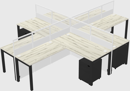 Shared l-shaped cubicles