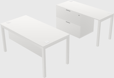 Parallel desk + file cabinet