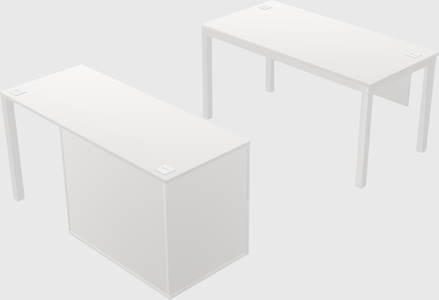 Parallel desk + file cabinet