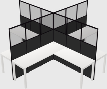 Shared l-shaped cubicles