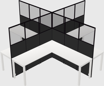 Shared l-shaped cubicles
