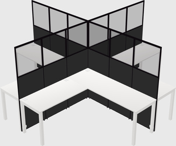 Shared l-shaped cubicles
