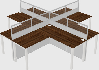 Shared l-shaped cubicles