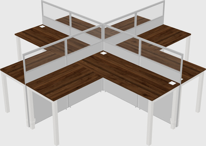 Shared l-shaped cubicles
