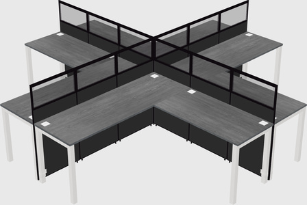 Shared l-shaped cubicles