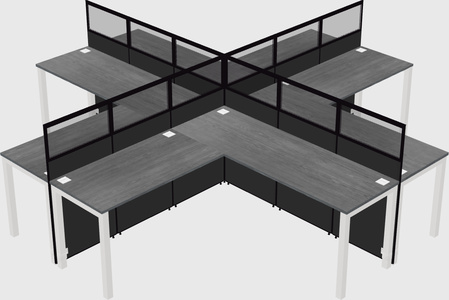 Shared l-shaped cubicles