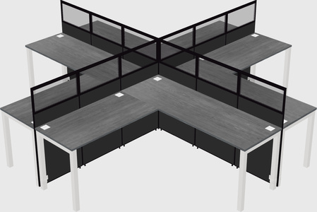 Shared l-shaped cubicles