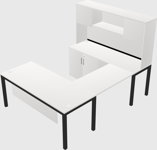 Bureau + armoire en u