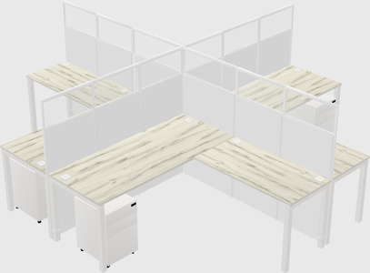Shared l-shaped cubicles