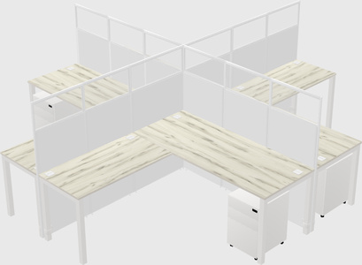 Shared l-shaped cubicles