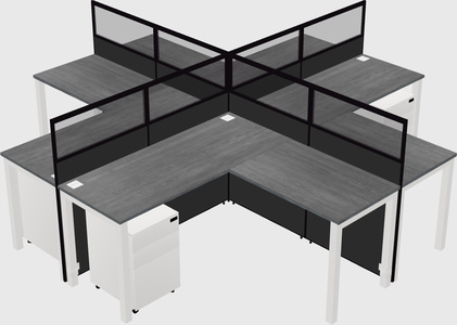Shared l-shaped cubicles