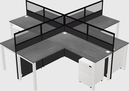 Shared l-shaped cubicles