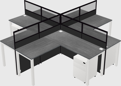 Shared l-shaped cubicles