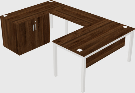 U-shaped desk + cabinet