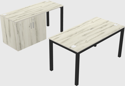 Parallel desk + cabinet