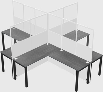 Shared l-shaped cubicles