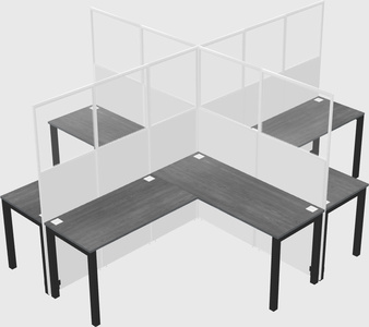 Shared l-shaped cubicles