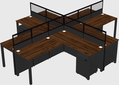 Shared l-shaped cubicles