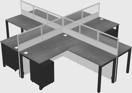 Shared l-shaped cubicles