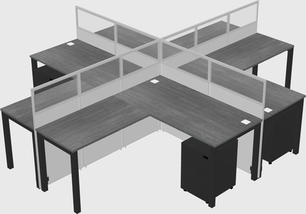 Shared l-shaped cubicles