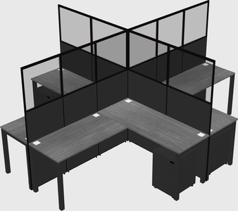 Shared l-shaped cubicles