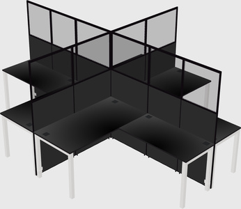 Shared l-shaped cubicles