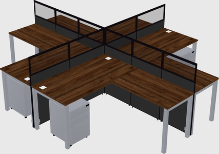 Shared l-shaped cubicles