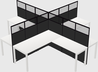 Shared l-shaped cubicles