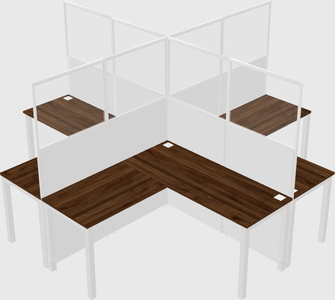 Shared l-shaped cubicles