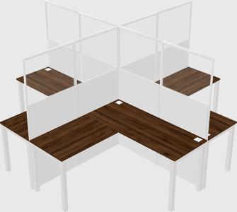 Shared l-shaped cubicles