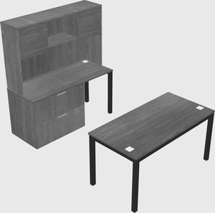 Parallel desk + file cabinet