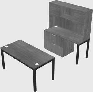 Parallel desk + file cabinet