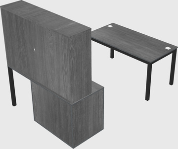 Parallel desk + file cabinet