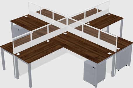 Shared l-shaped cubicles