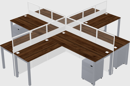 Shared l-shaped cubicles