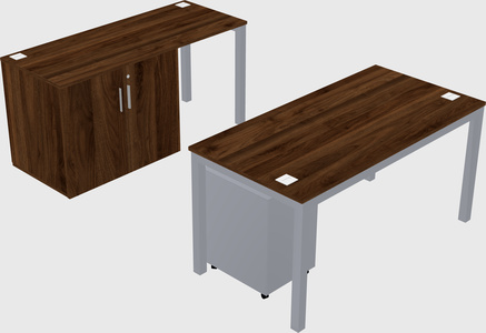 Parallel desk + cabinet