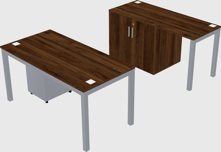 Parallel desk + cabinet