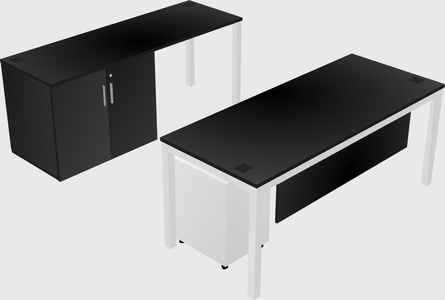Parallel desk + cabinet