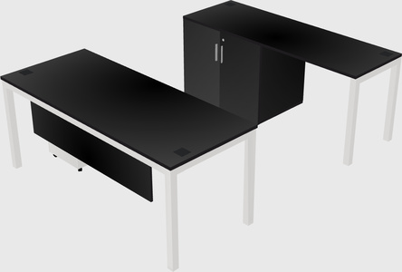 Parallel desk + cabinet
