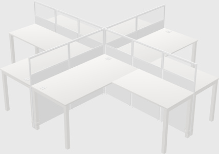 Shared l-shaped cubicles