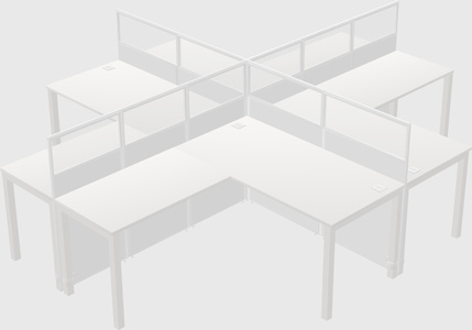 Shared l-shaped cubicles