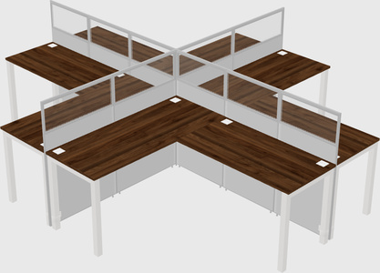 Shared l-shaped cubicles
